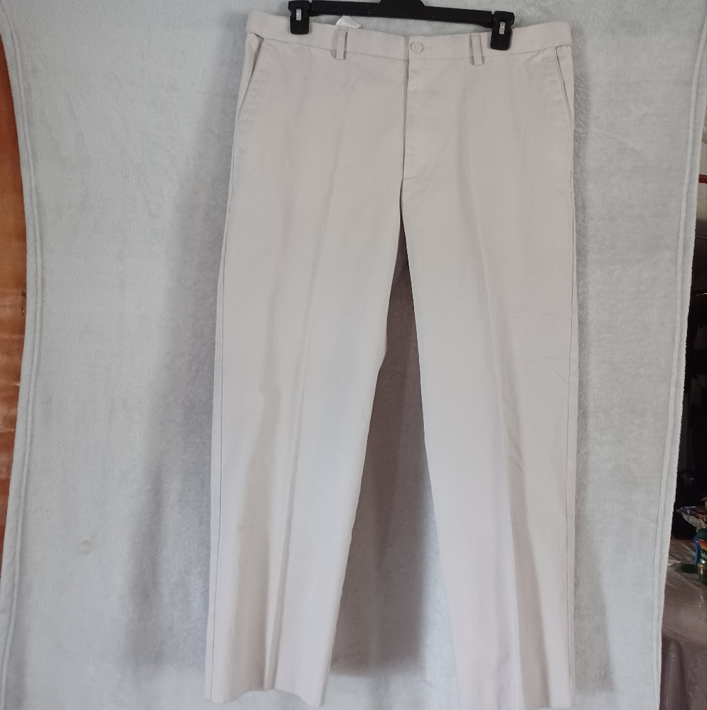 Savane Pants Men's 38x30 Khaki Tan Beige Waist Extenders Comfort Fit.